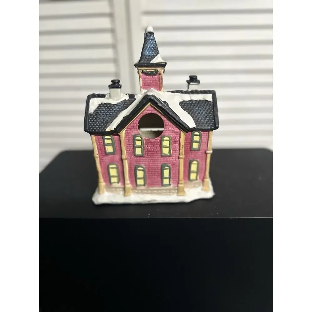 Illuminated Christmas Village School House - Holiday Decor